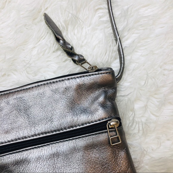 Sven Leather Metallic Crossbody Bag - Picture 3 of 9